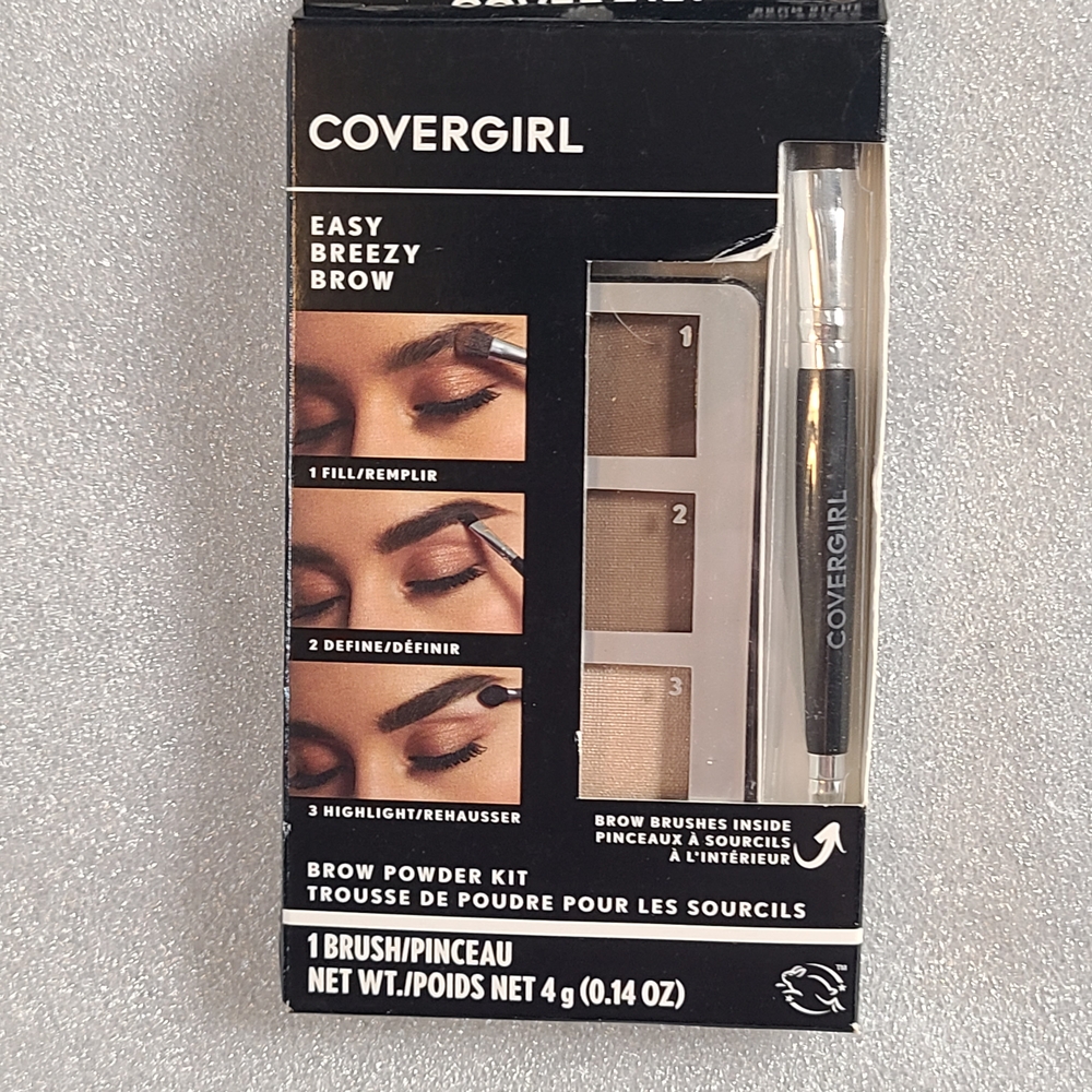 COVERGIRL Easy Breezy Brow Powder Kit - Rich Brown NIB 4 G/.14 Oz - Picture 2 of 9